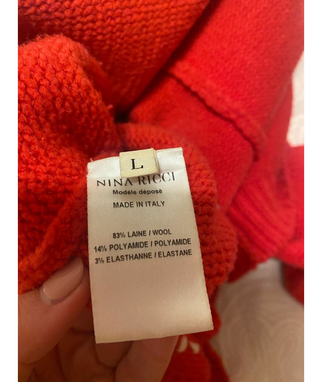 NINA RICCI Красный шерстяной джемпер / свитер, фото 4