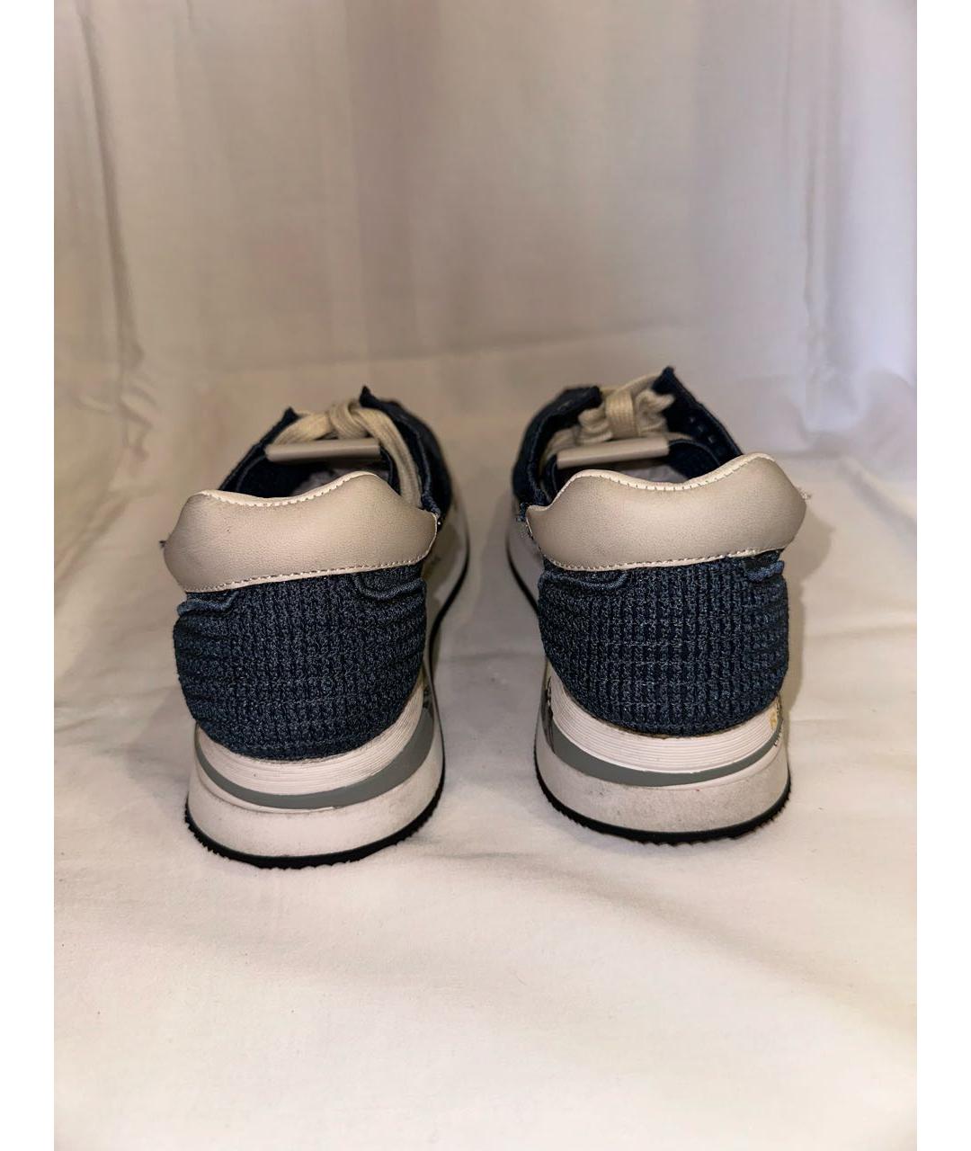 PREMIATA Темно-синие текстильные кроссовки, фото 4