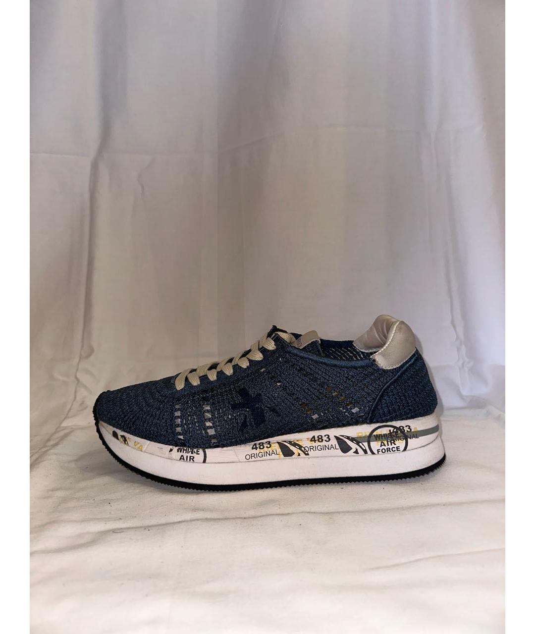 PREMIATA Темно-синие текстильные кроссовки, фото 5