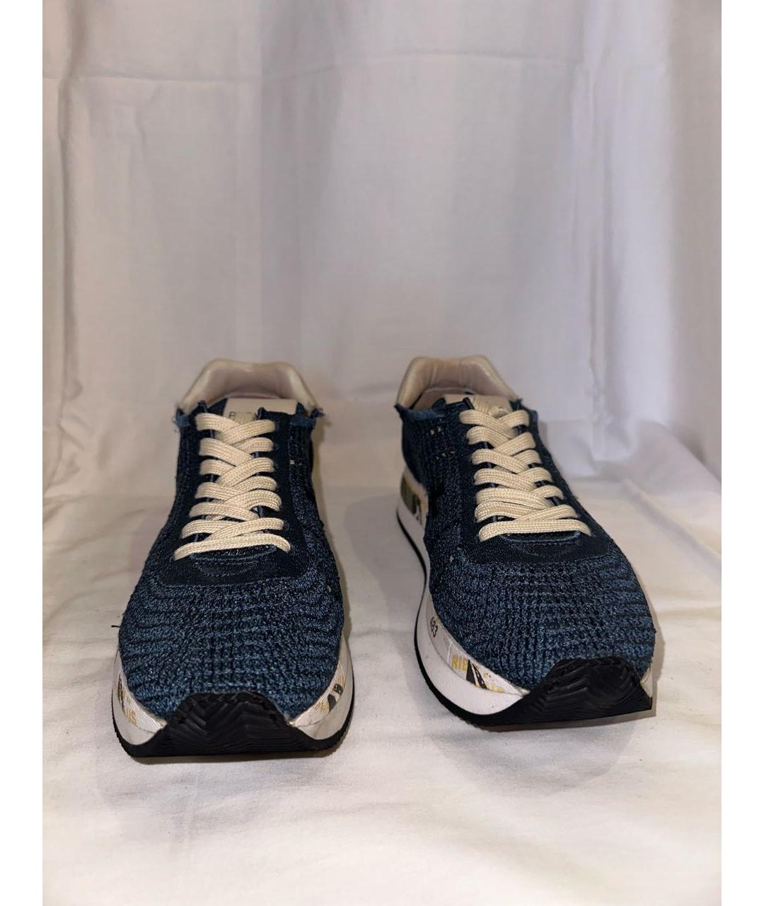 PREMIATA Темно-синие текстильные кроссовки, фото 2