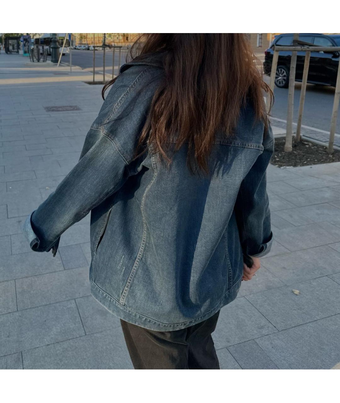 ARMANI EXCHANGE Темно-синяя деним куртка, фото 6