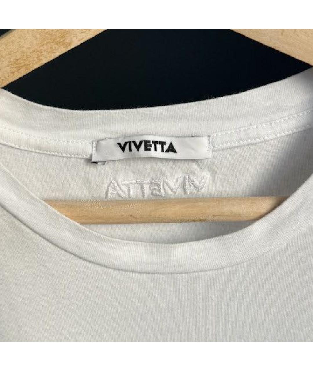 VIVETTA Белая хлопковая футболка, фото 4