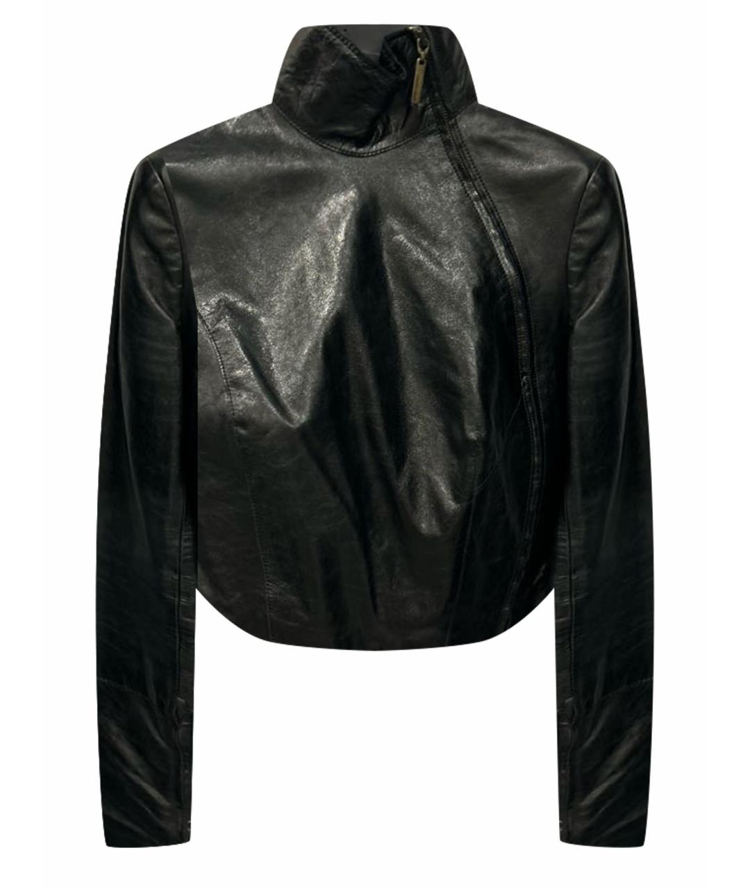 ROBERTO CAVALLI Черная кожаная куртка, фото 1