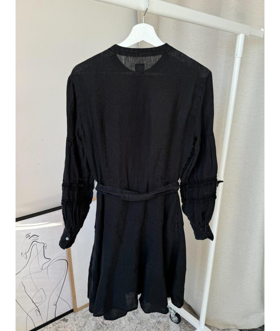120%LINO Черное льняное повседневное платье, фото 2