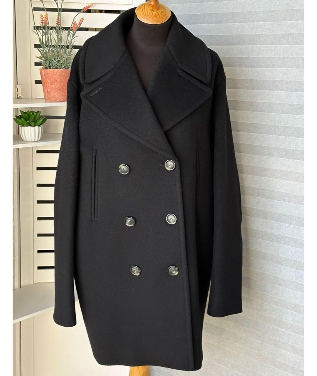 SPORTMAX Черное шерстяное пальто, фото 9