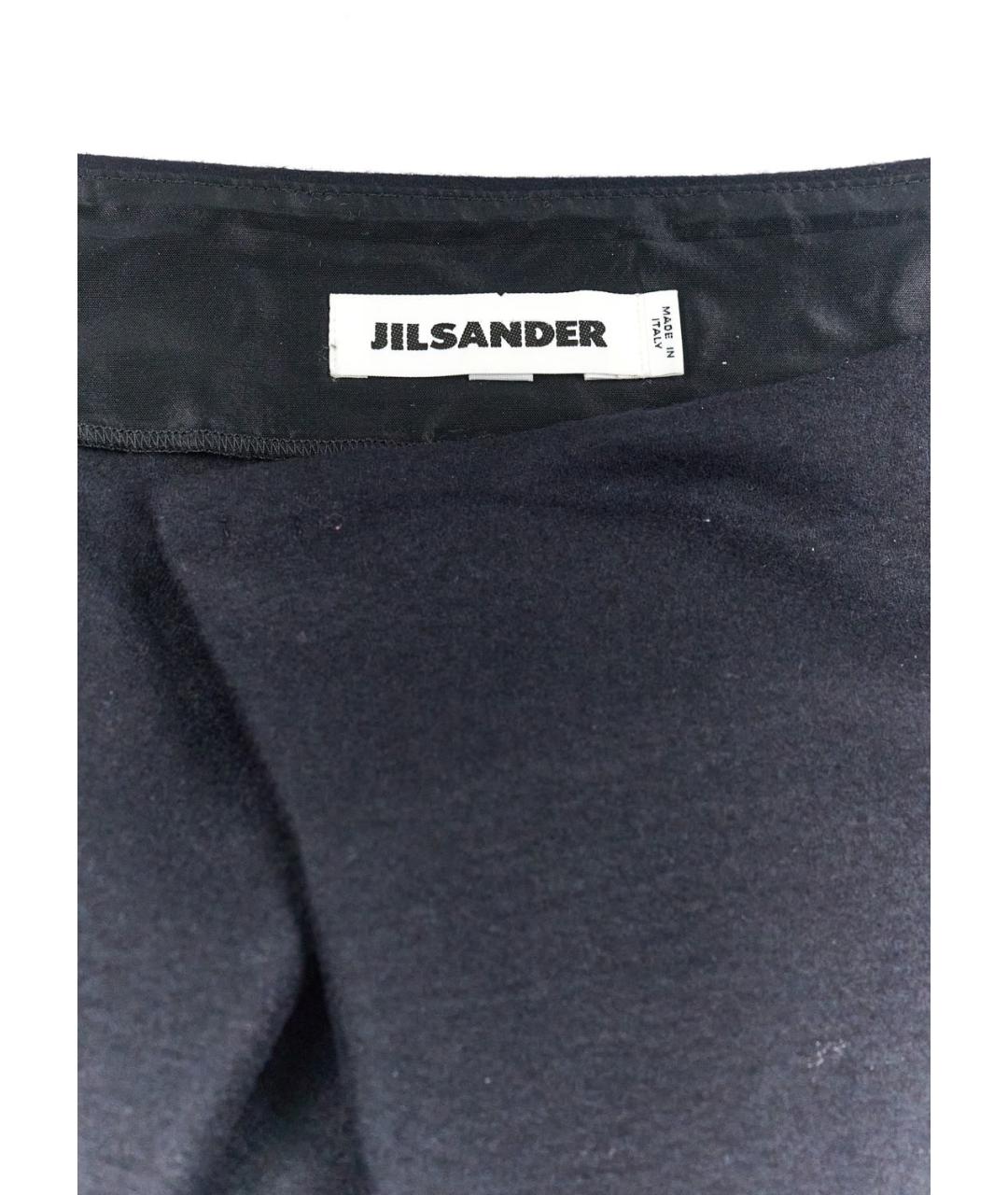 JIL SANDER Черная шерстяная юбка мини, фото 3