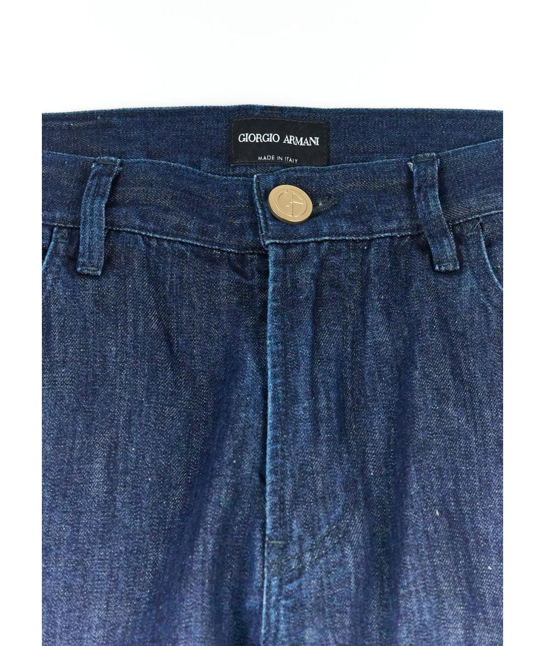 ARMANI COLLEZIONI Темно-синие хлопковые прямые джинсы, фото 3