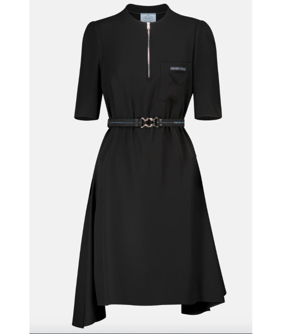 PRADA Черное полиэстеровое повседневное платье, фото 10