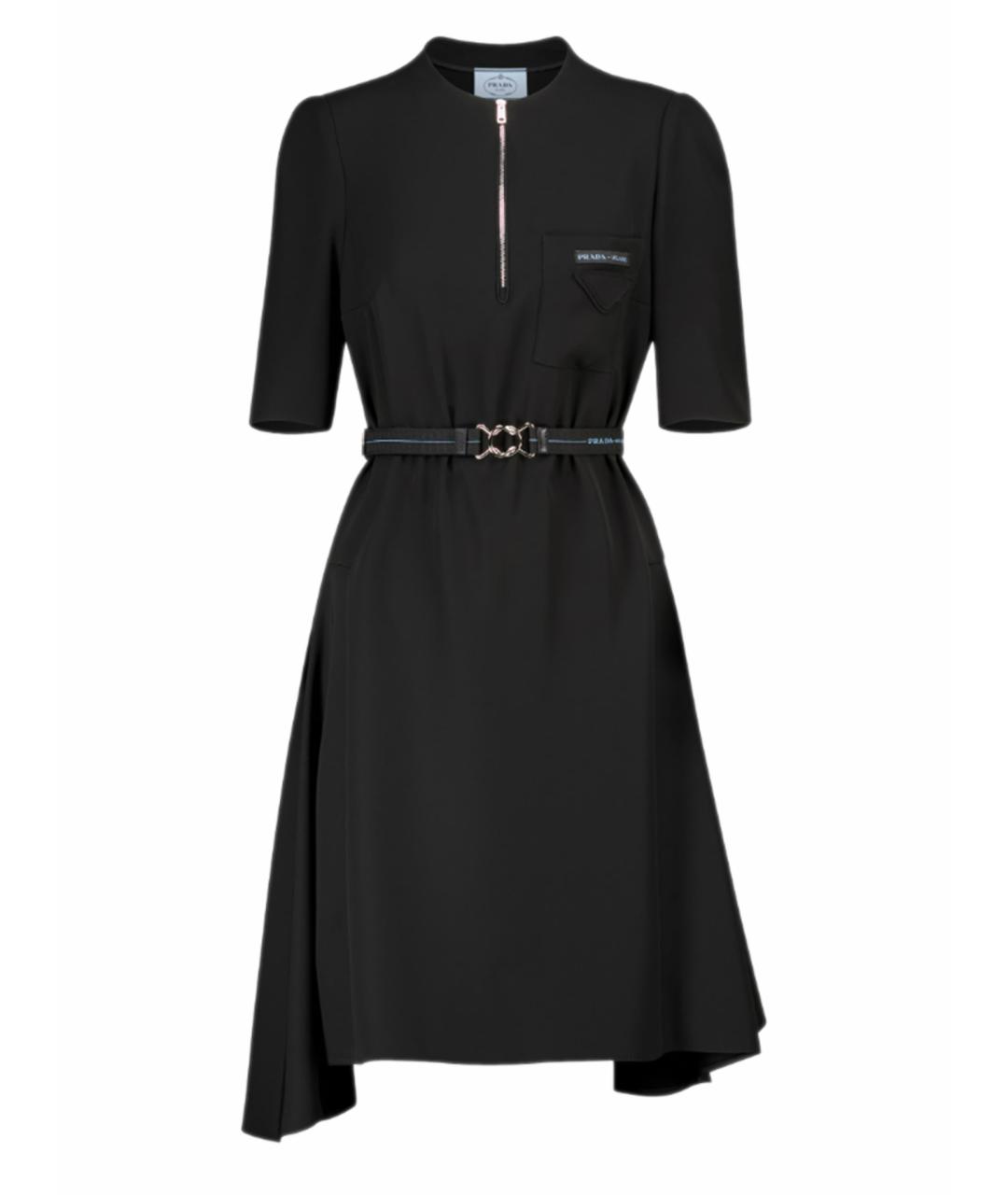PRADA Черное полиэстеровое повседневное платье, фото 1