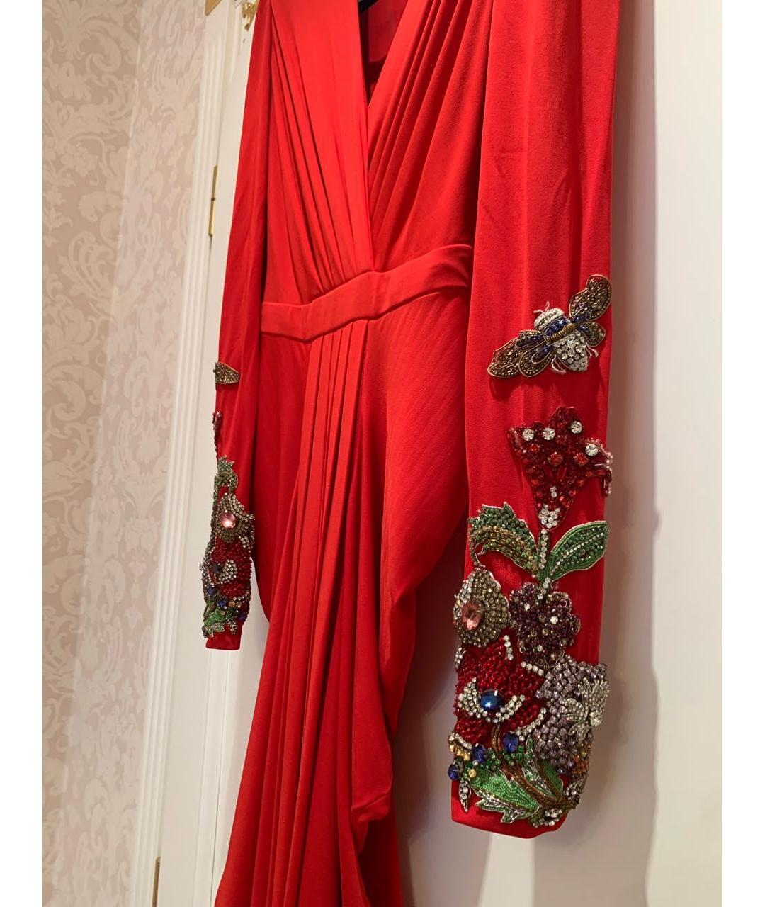 ALEXANDER MCQUEEN Красное вискозное вечернее платье, фото 2
