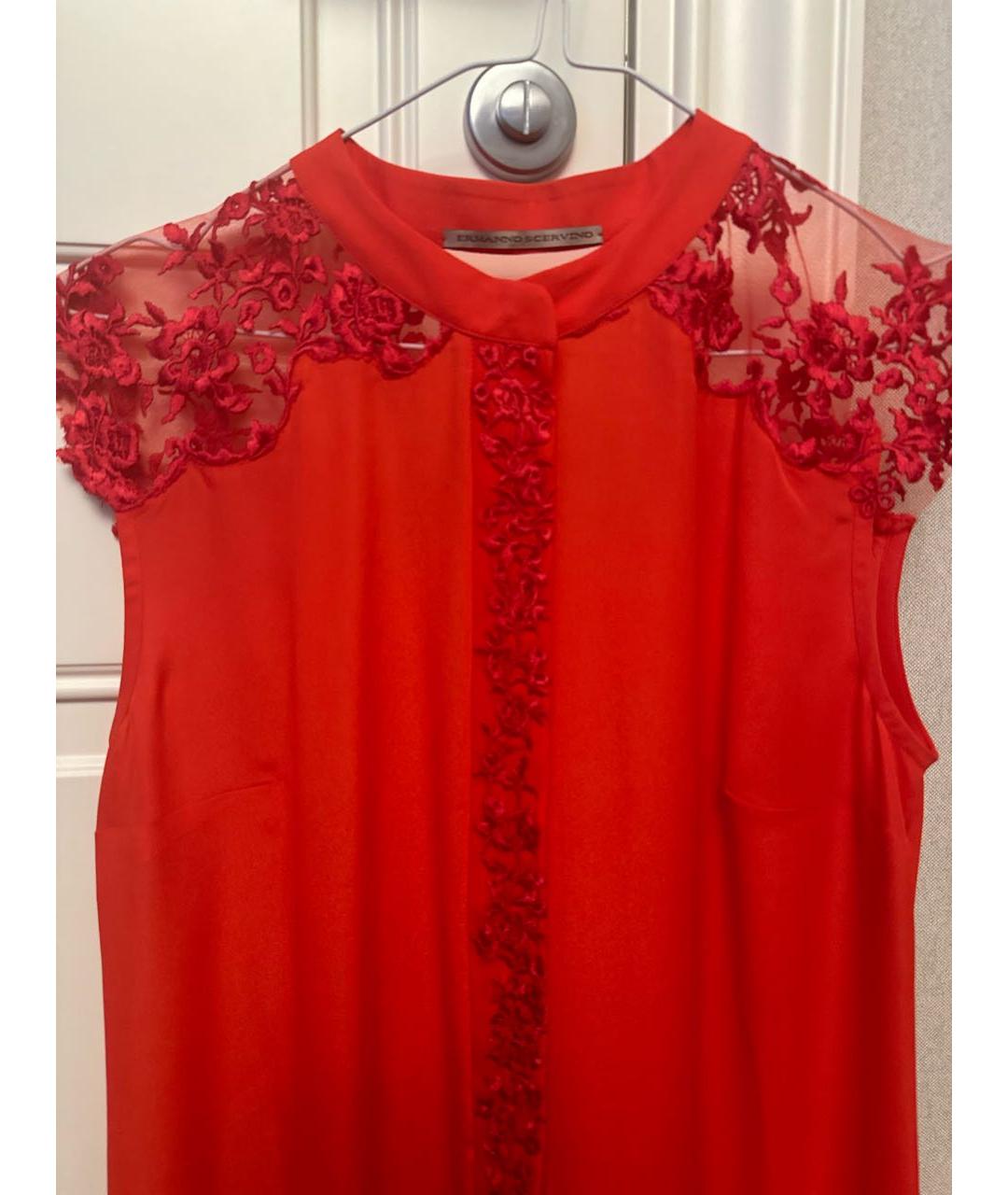 ERMANNO SCERVINO Красное полиуретановое коктейльное платье, фото 4