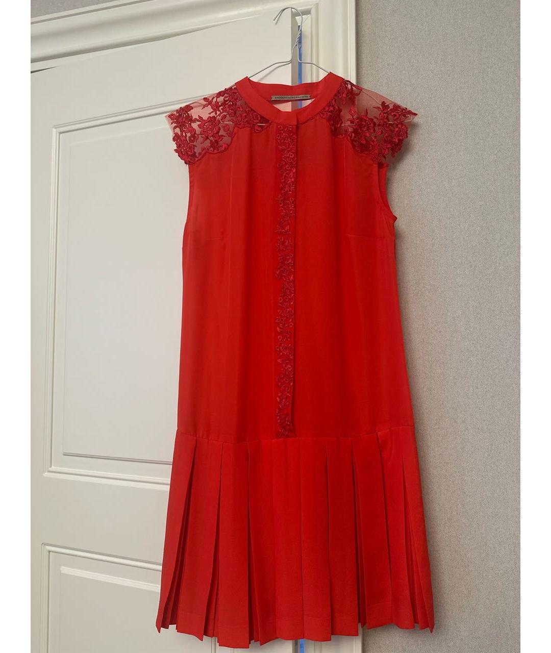 ERMANNO SCERVINO Красное полиуретановое коктейльное платье, фото 5