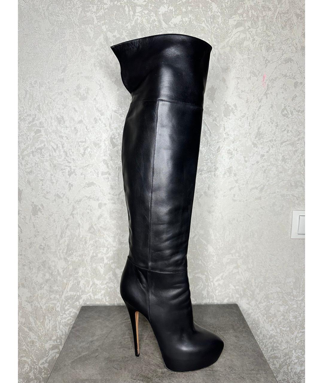 CASADEI Черные кожаные ботфорты, фото 6