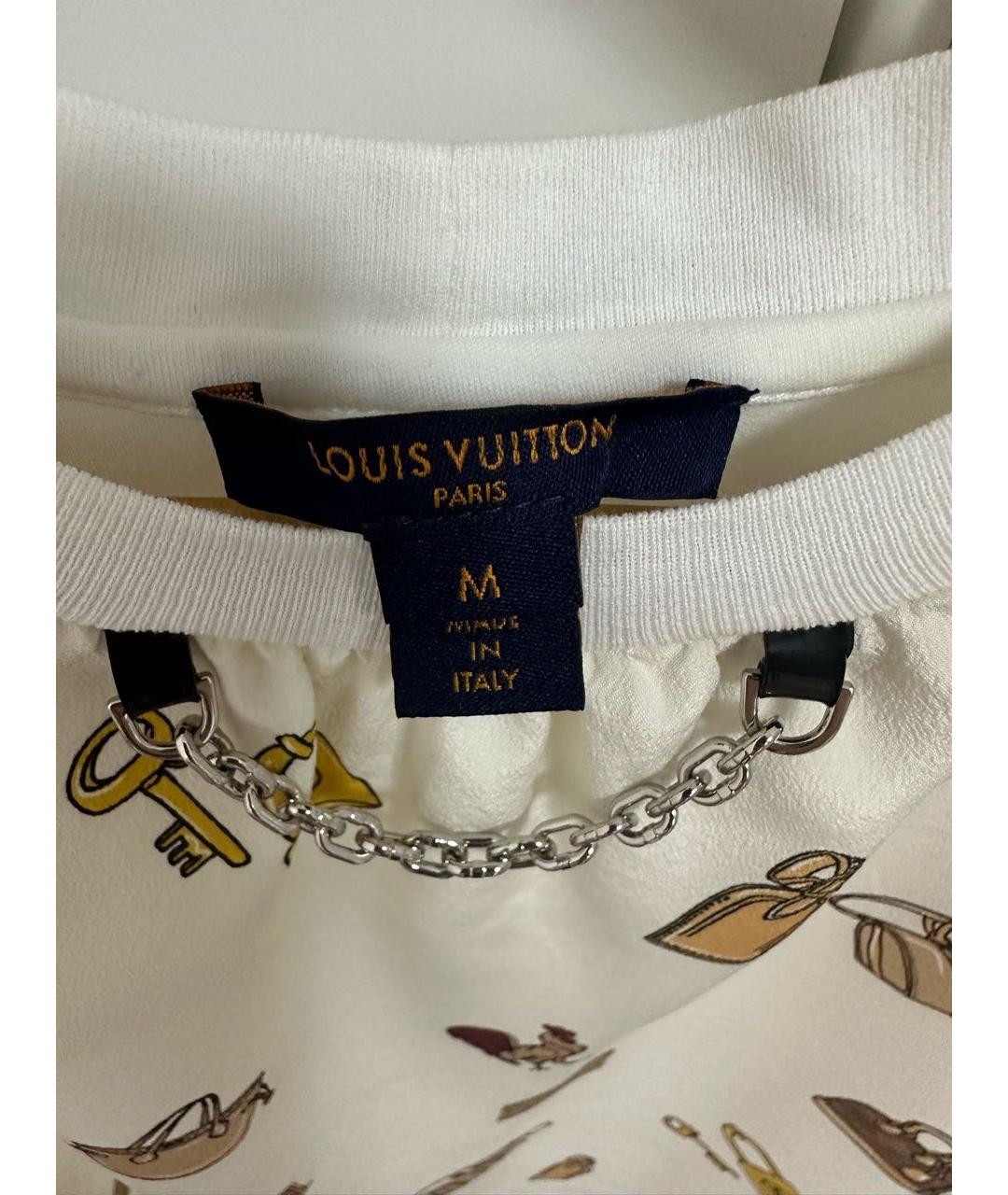 LOUIS VUITTON PRE-OWNED Белая шелковая футболка, фото 3