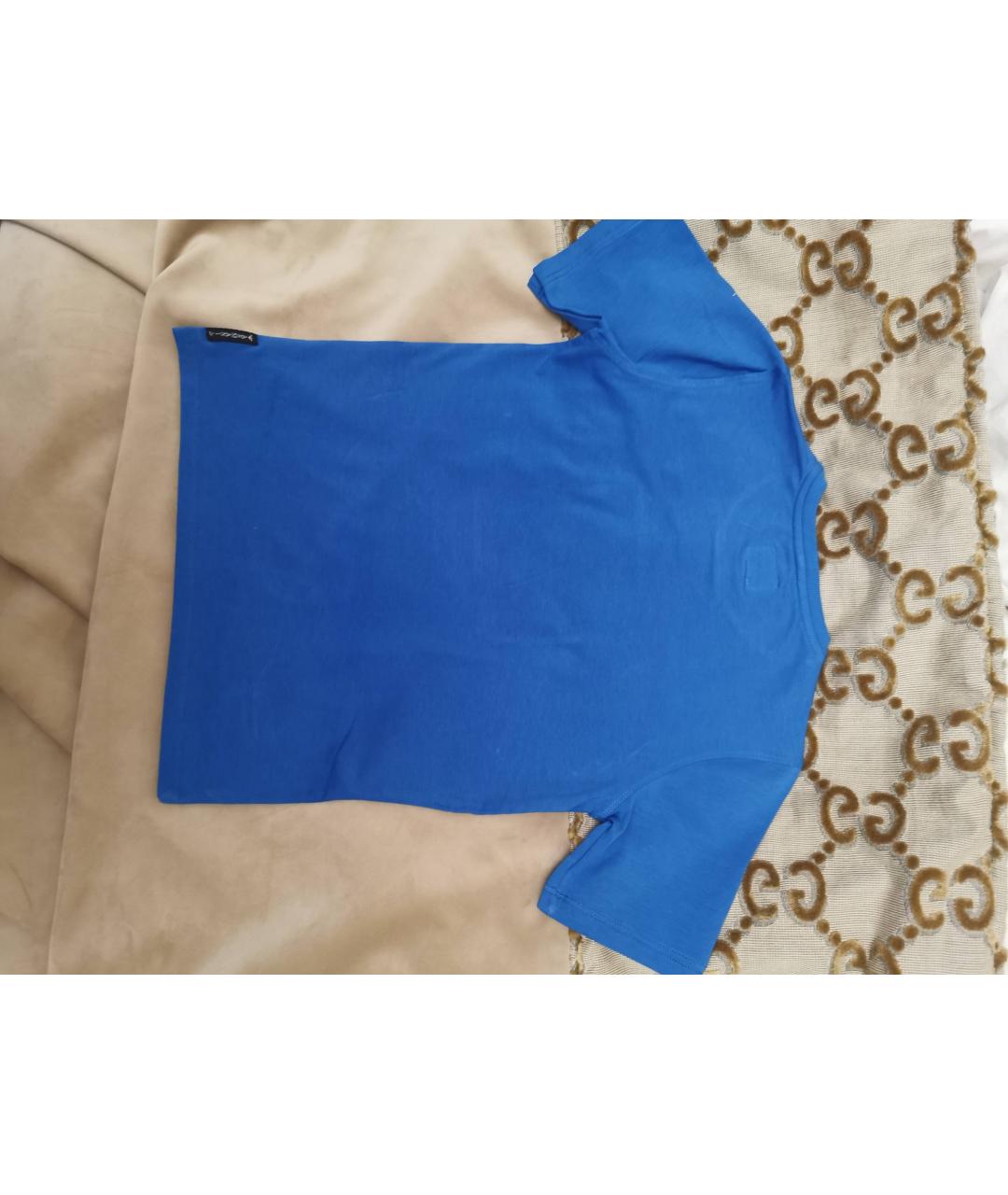 ARMANI JUNIOR Синяя хлопковая детская футболка, фото 2