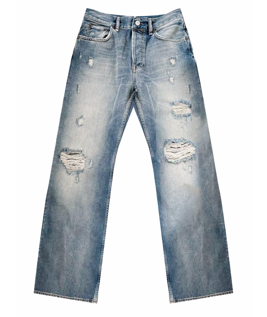 ACNE STUDIOS Синие хлопковые джинсы клеш, фото 1