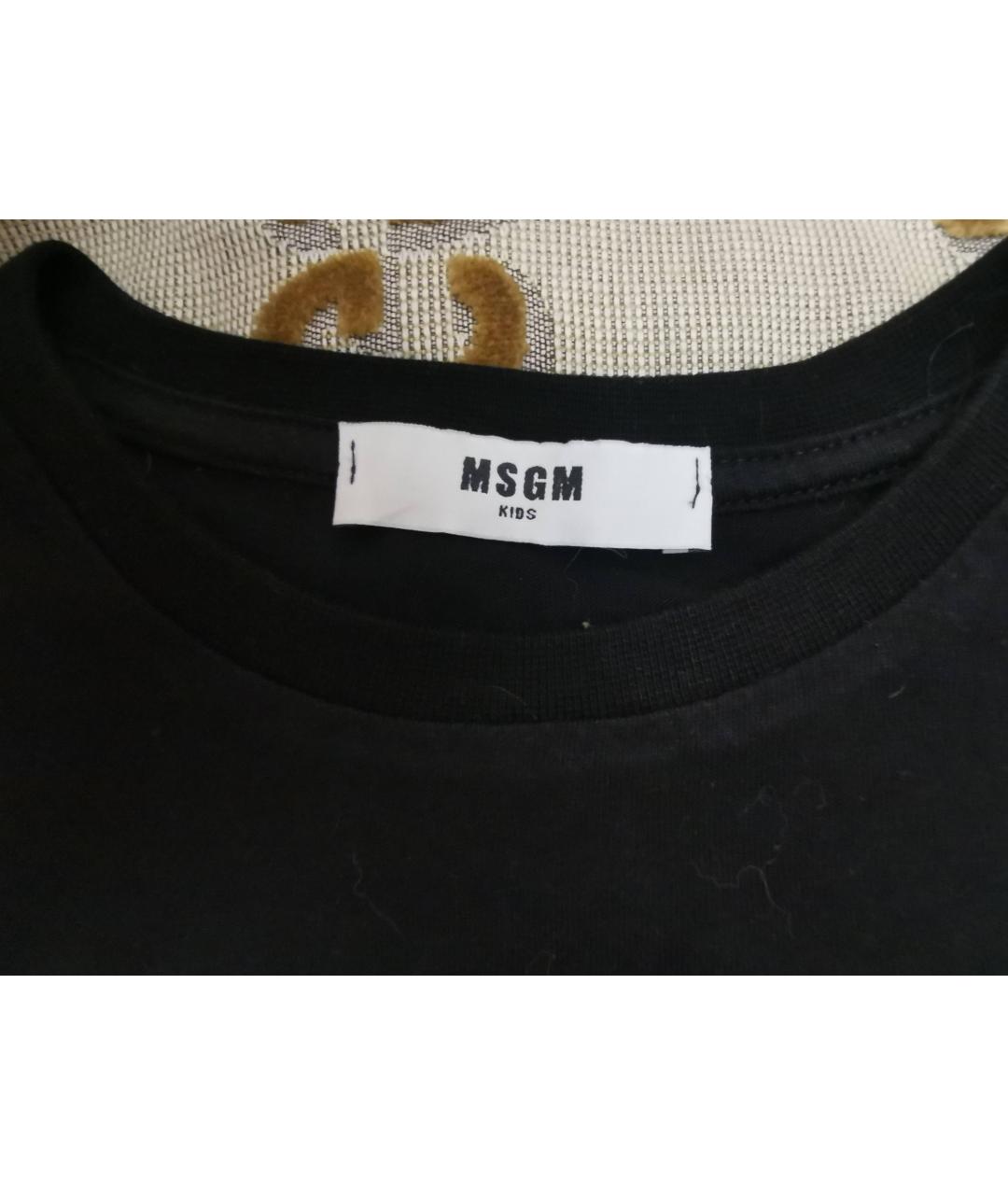 MSGM Черная хлопковая детская футболка, фото 3