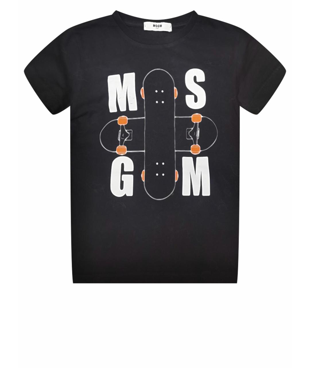 MSGM Черная хлопковая детская футболка, фото 1