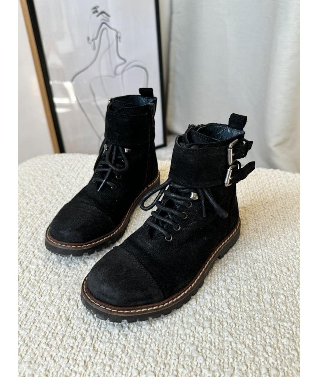 BONPOINT Черные замшевые ботинки, фото 2