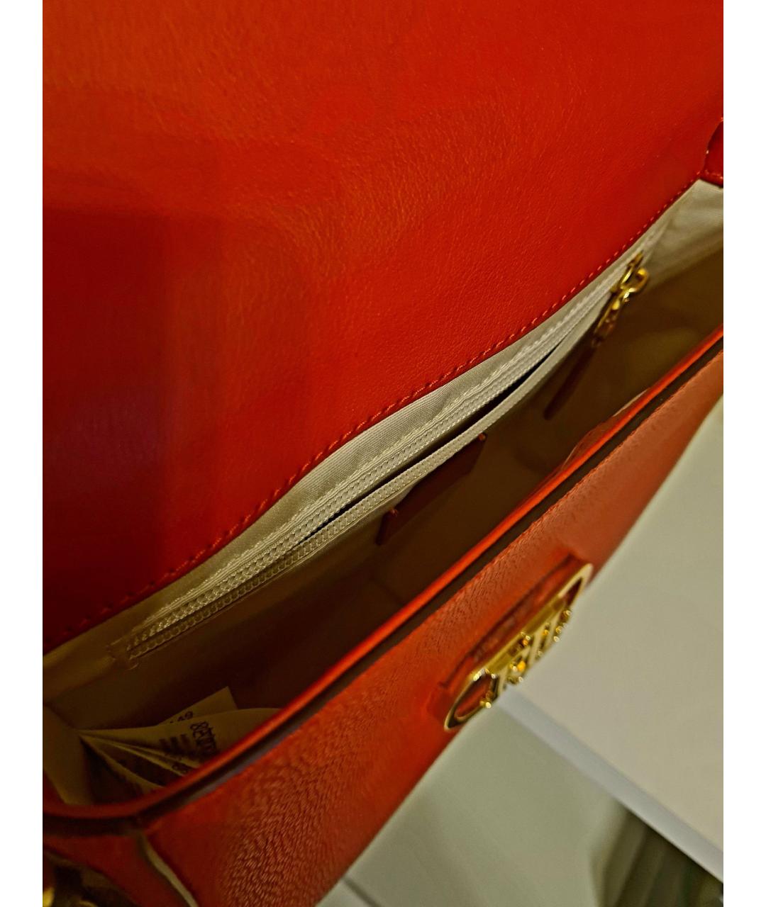 RALPH LAUREN Красная кожаная сумка через плечо, фото 4