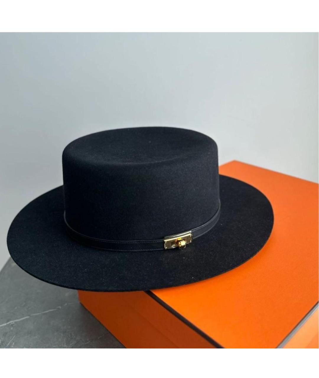 HERMES Черная шляпа, фото 4
