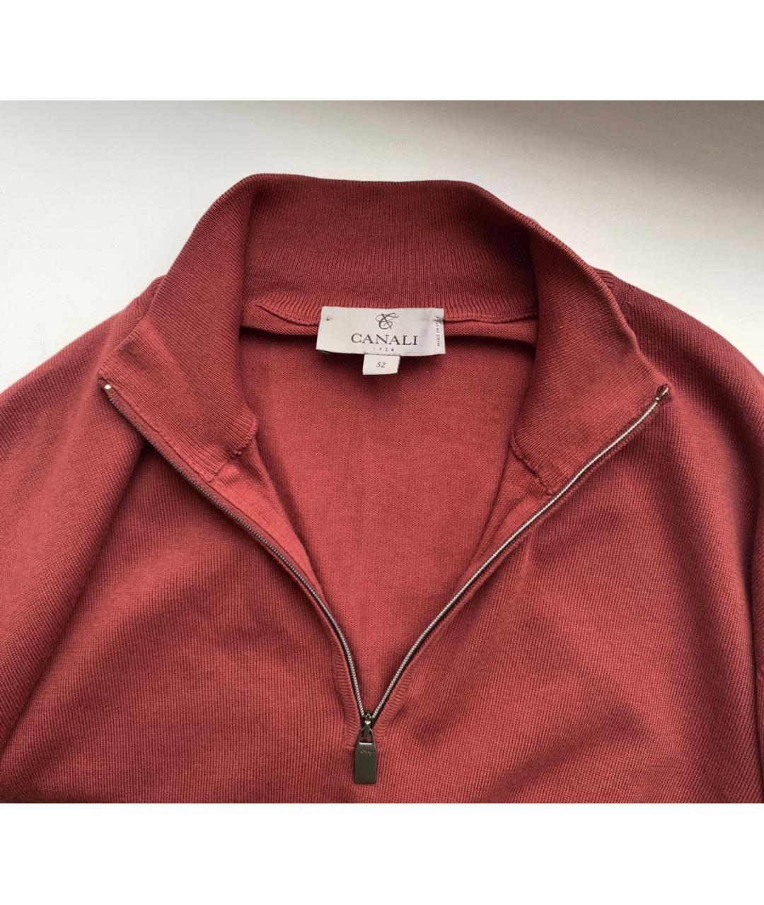 CANALI Бордовый хлопковый джемпер / свитер, фото 4