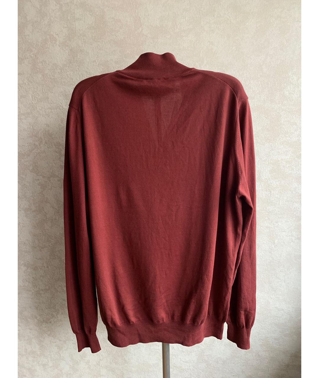 CANALI Бордовый хлопковый джемпер / свитер, фото 2