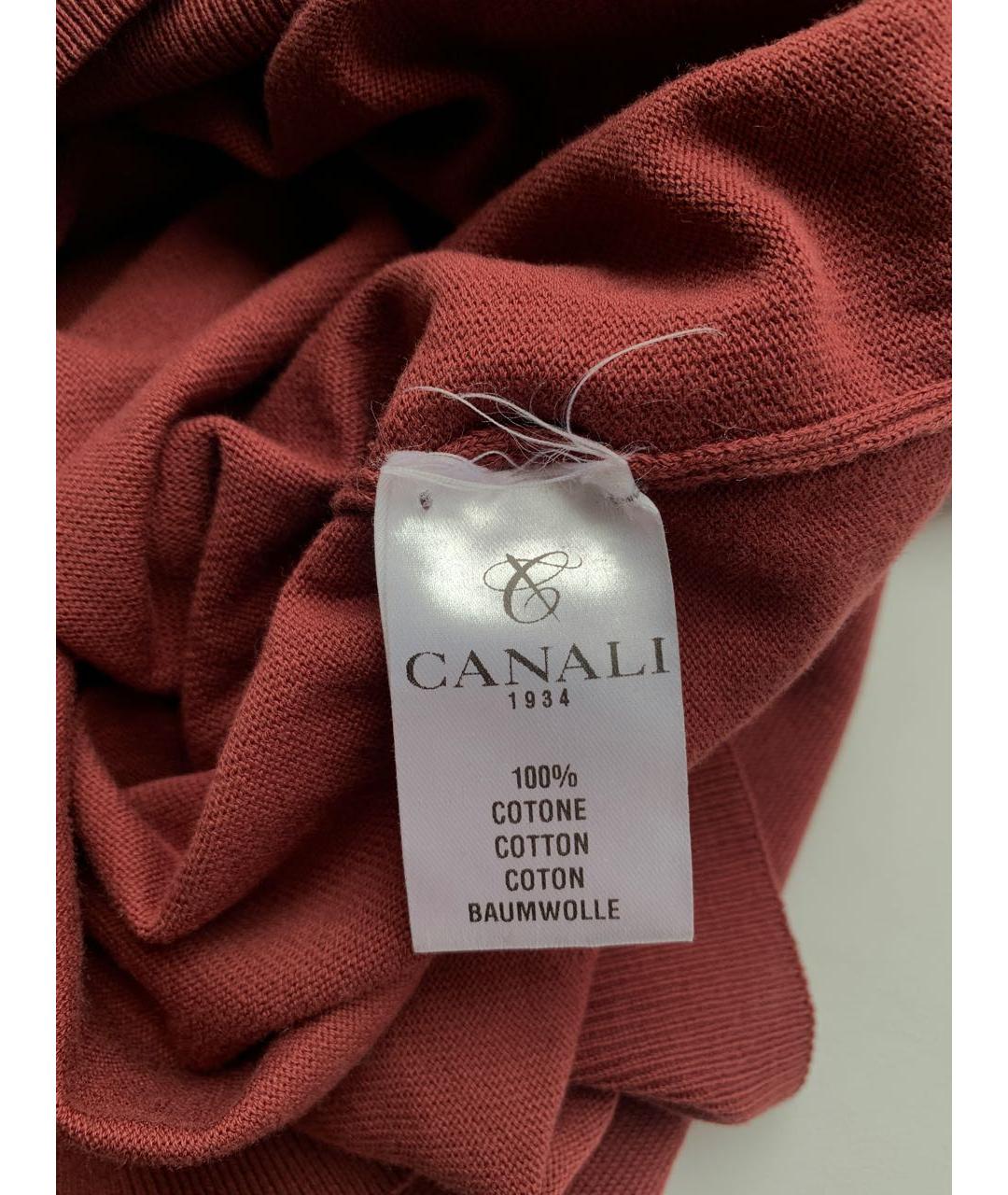 CANALI Бордовый хлопковый джемпер / свитер, фото 5