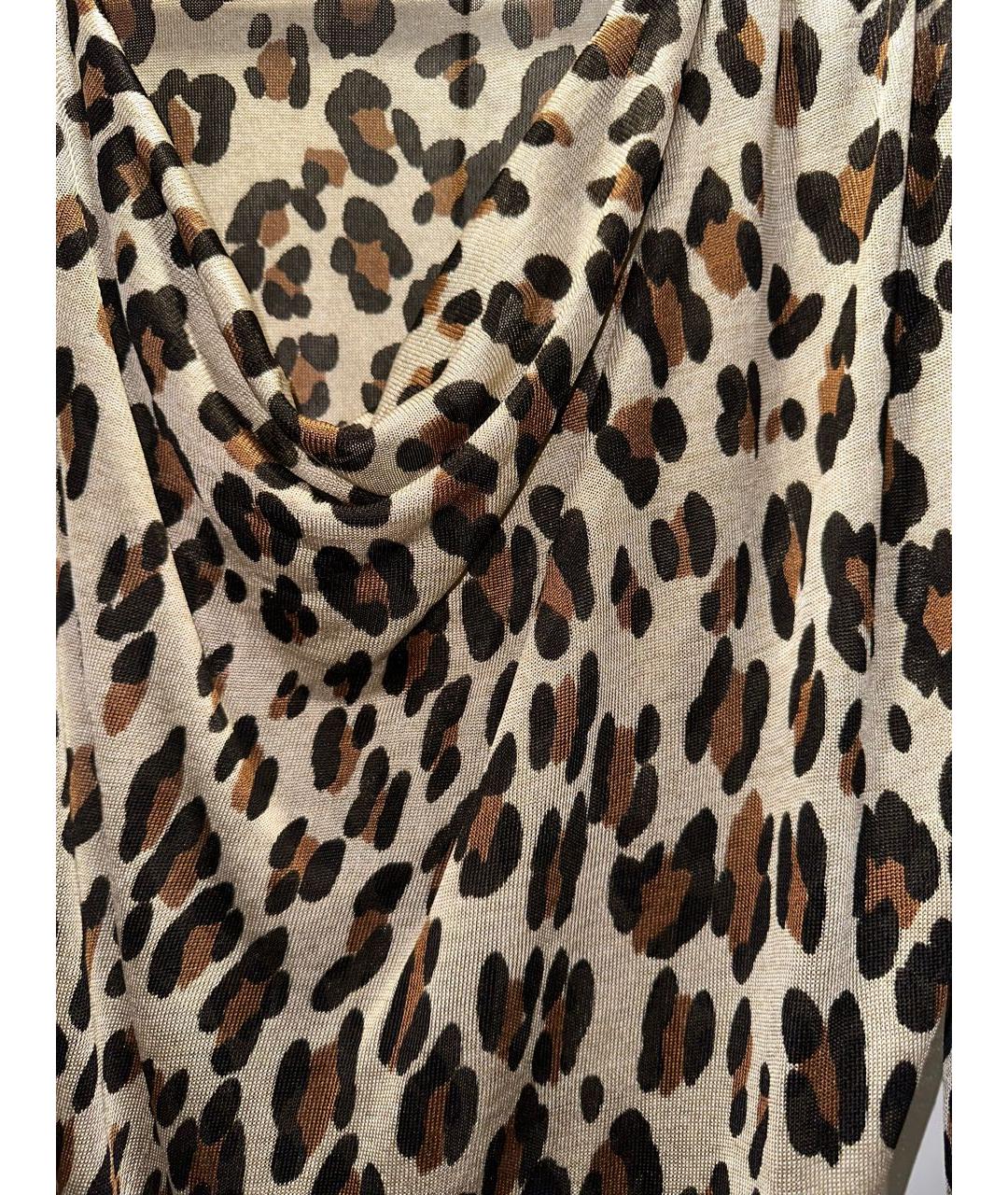 BLUMARINE Бежевое шелковое повседневное платье, фото 4