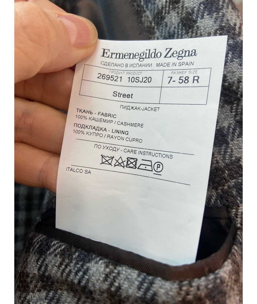 ERMENEGILDO ZEGNA Серый кашемировый пиджак, фото 7