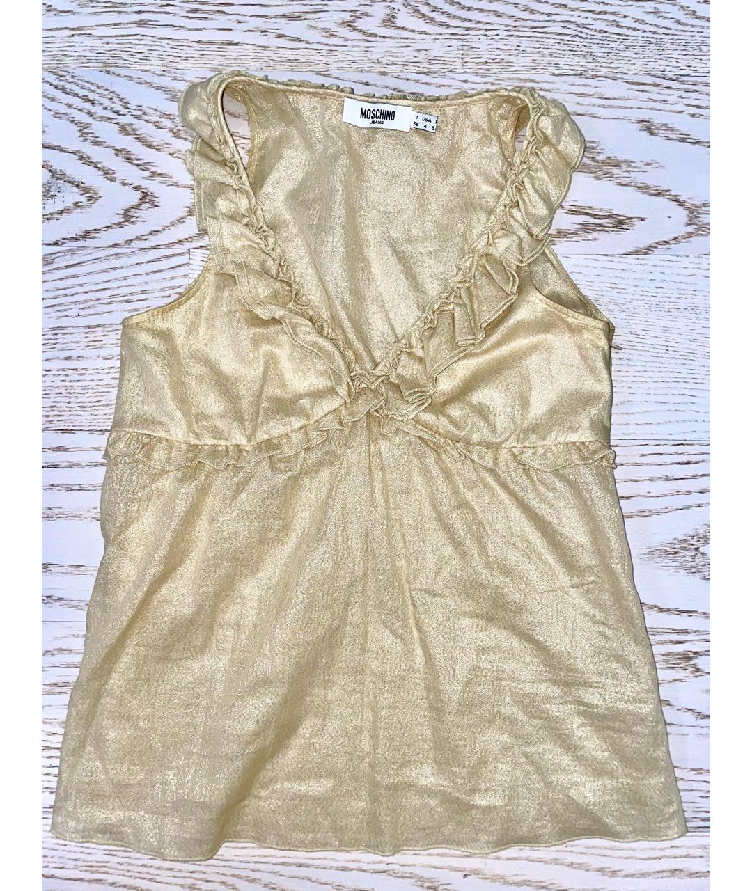 MOSCHINO Золотой полиэстеровый костюм с юбками, фото 7