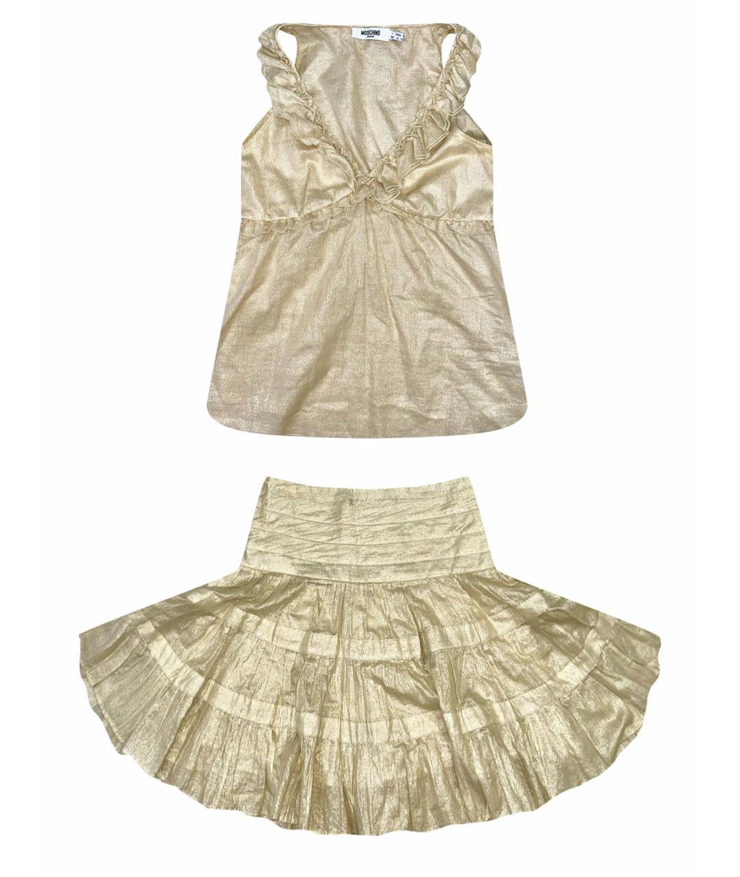 MOSCHINO Золотой полиэстеровый костюм с юбками, фото 1