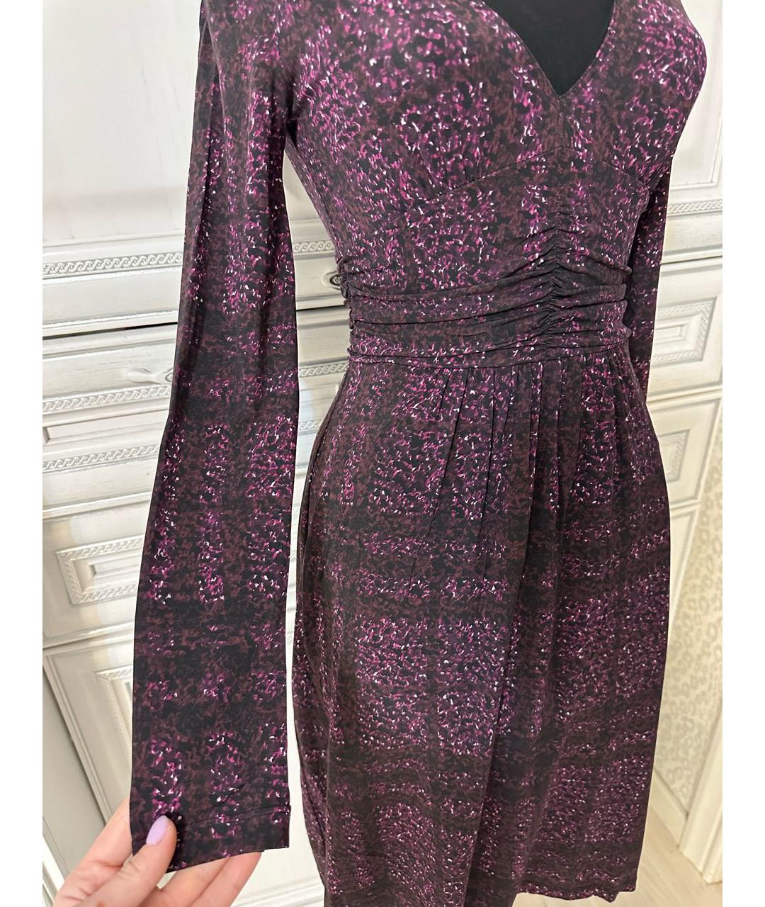 BURBERRY Фиолетовое вискозное повседневное платье, фото 4