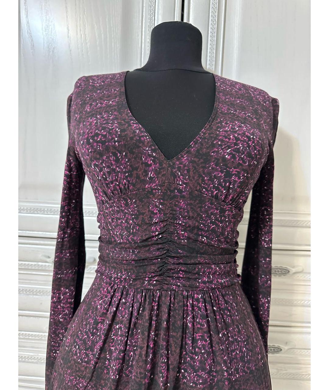 BURBERRY Фиолетовое вискозное повседневное платье, фото 3