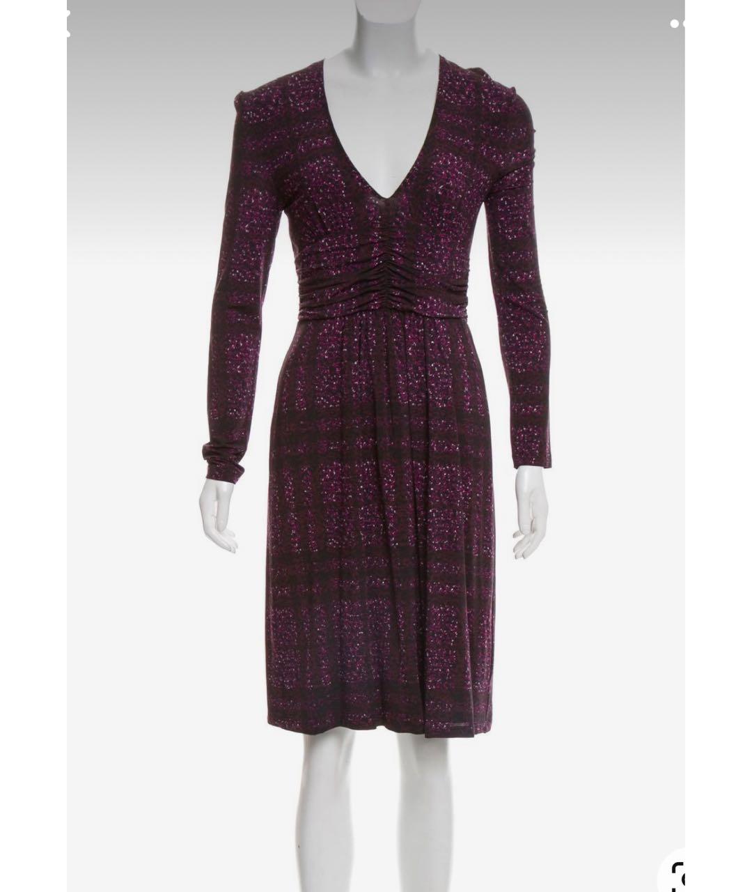 BURBERRY Фиолетовое вискозное повседневное платье, фото 6