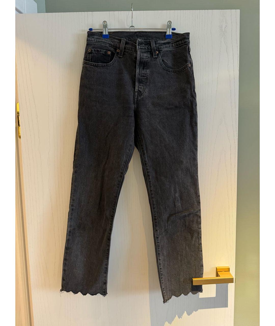 LEVI'S Серые хлопковые прямые джинсы, фото 5