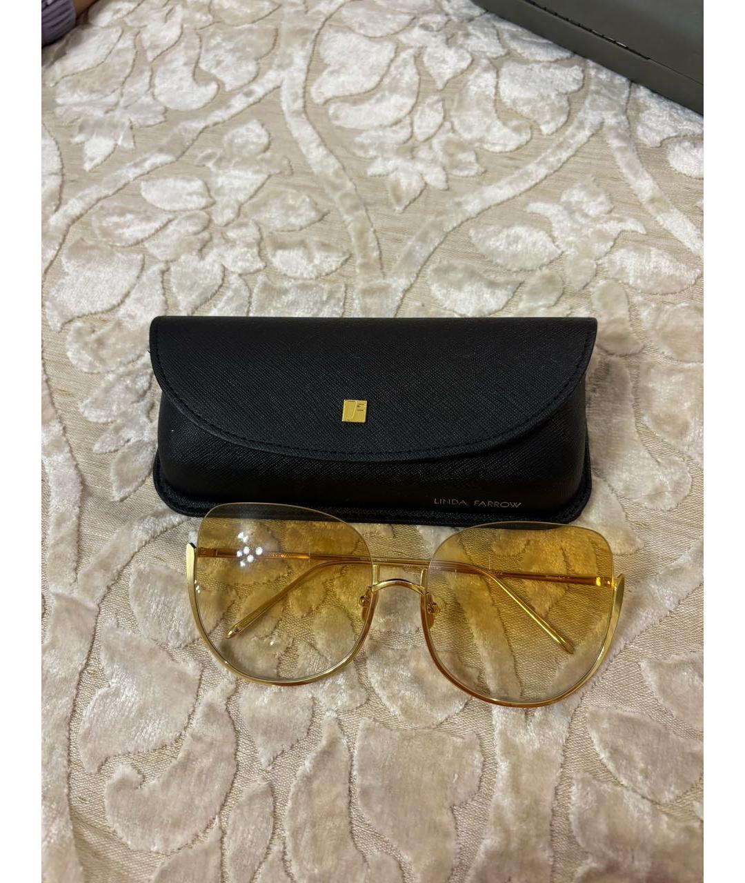 LINDA FARROW Желтые пластиковые солнцезащитные очки, фото 4