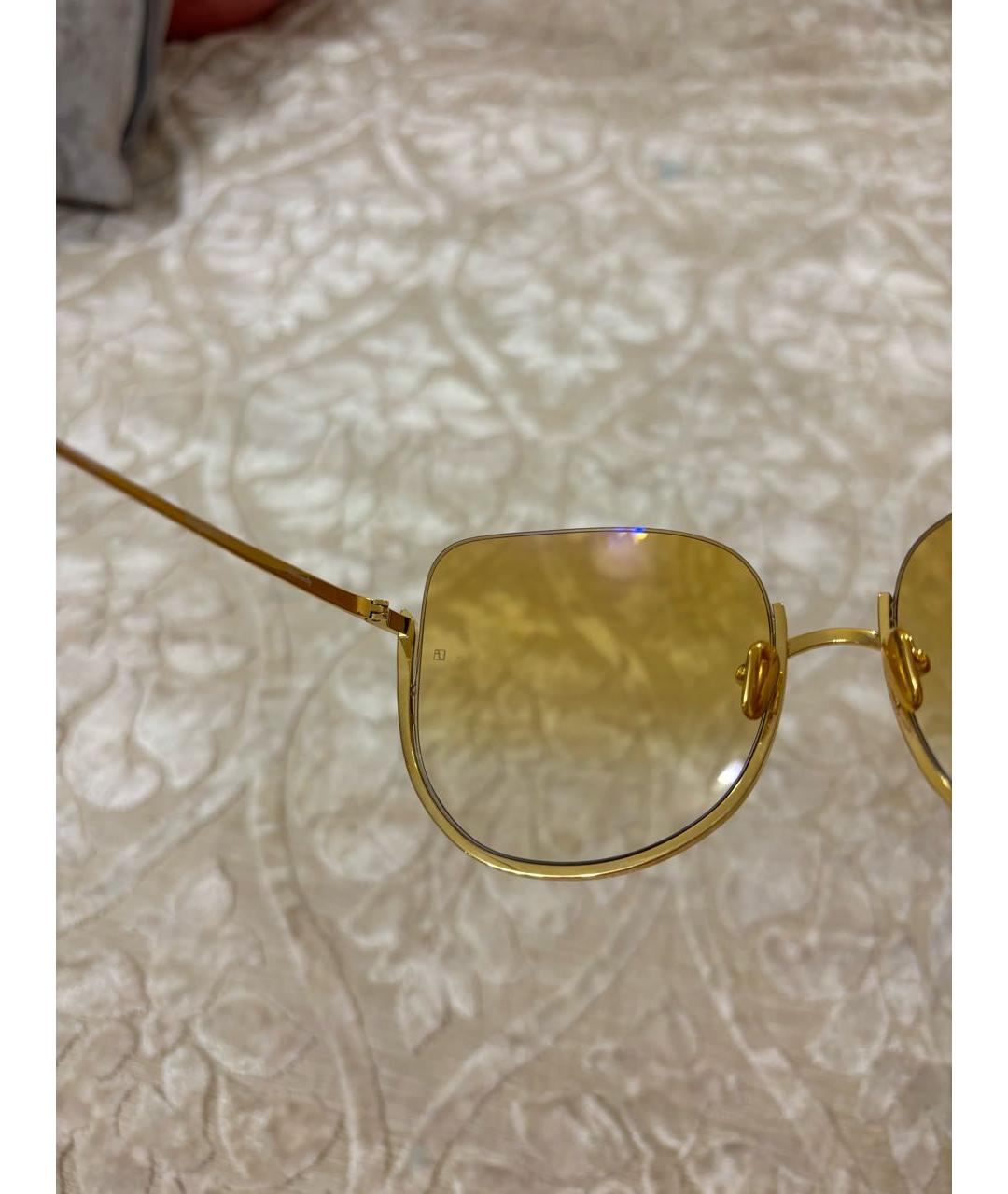 LINDA FARROW Желтые пластиковые солнцезащитные очки, фото 5