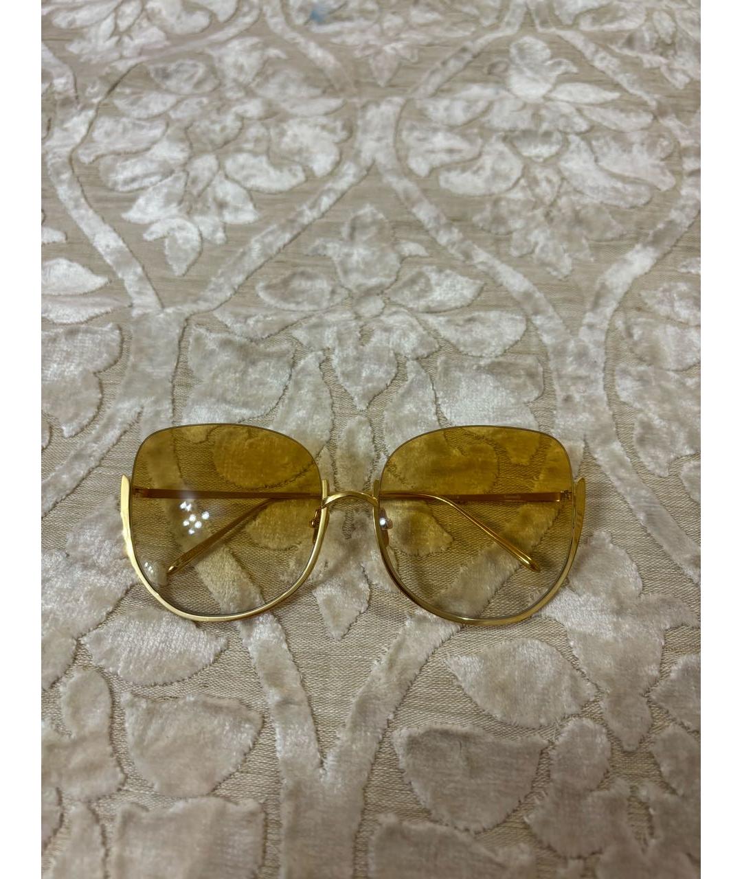 LINDA FARROW Желтые пластиковые солнцезащитные очки, фото 6