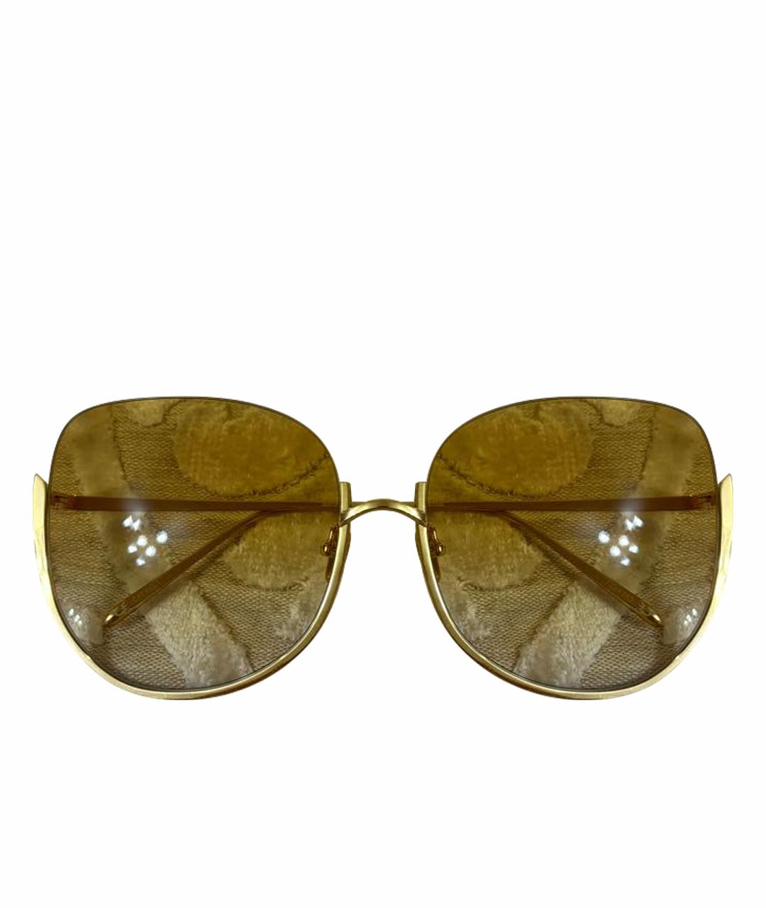 LINDA FARROW Желтые пластиковые солнцезащитные очки, фото 1