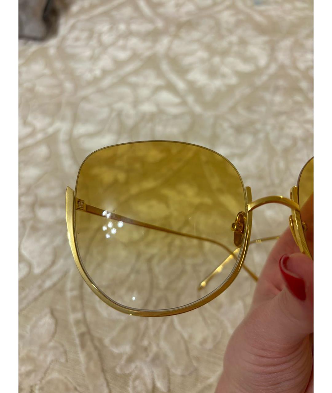 LINDA FARROW Желтые пластиковые солнцезащитные очки, фото 3