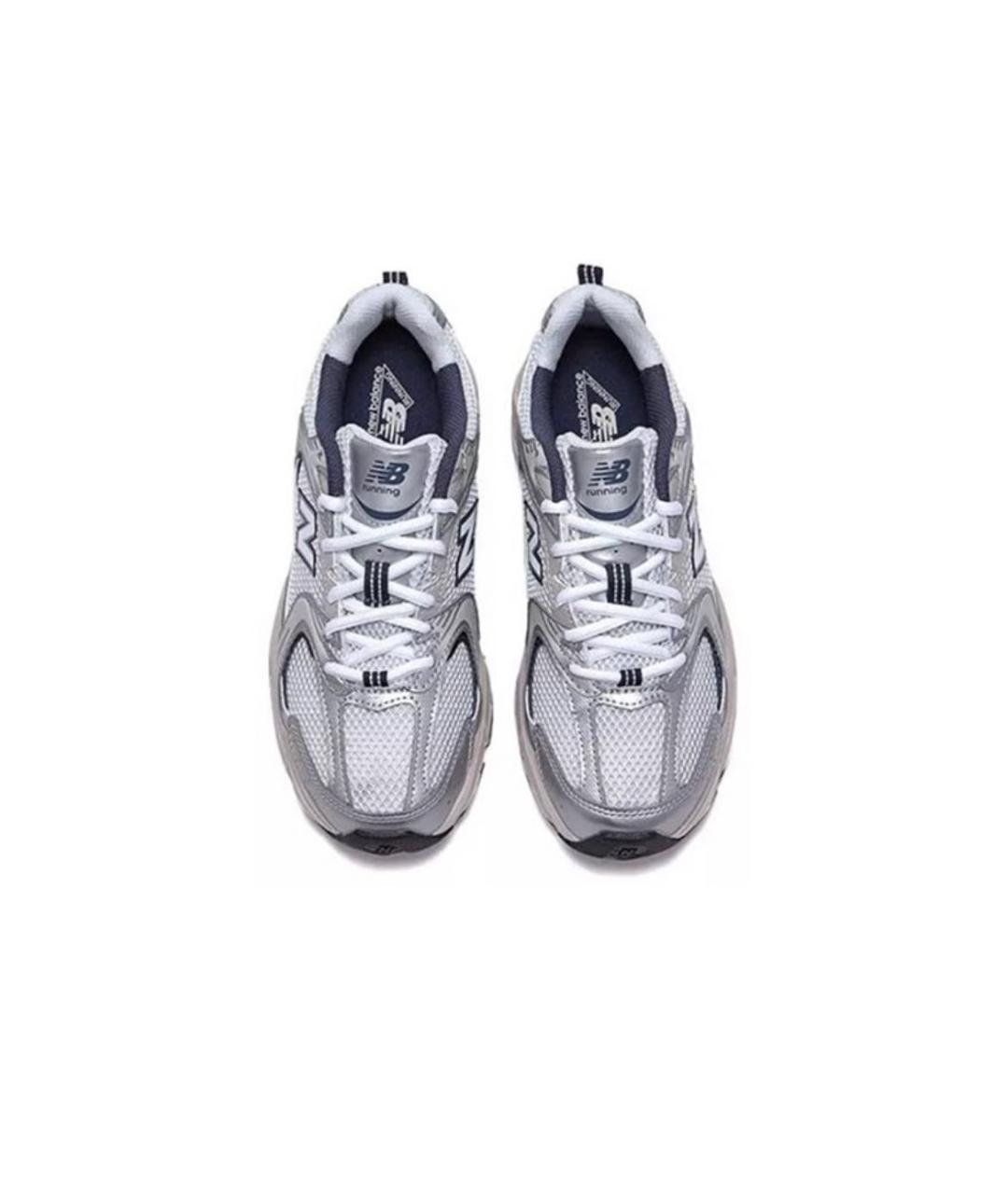 NEW BALANCE Серебряные текстильные кроссовки, фото 3