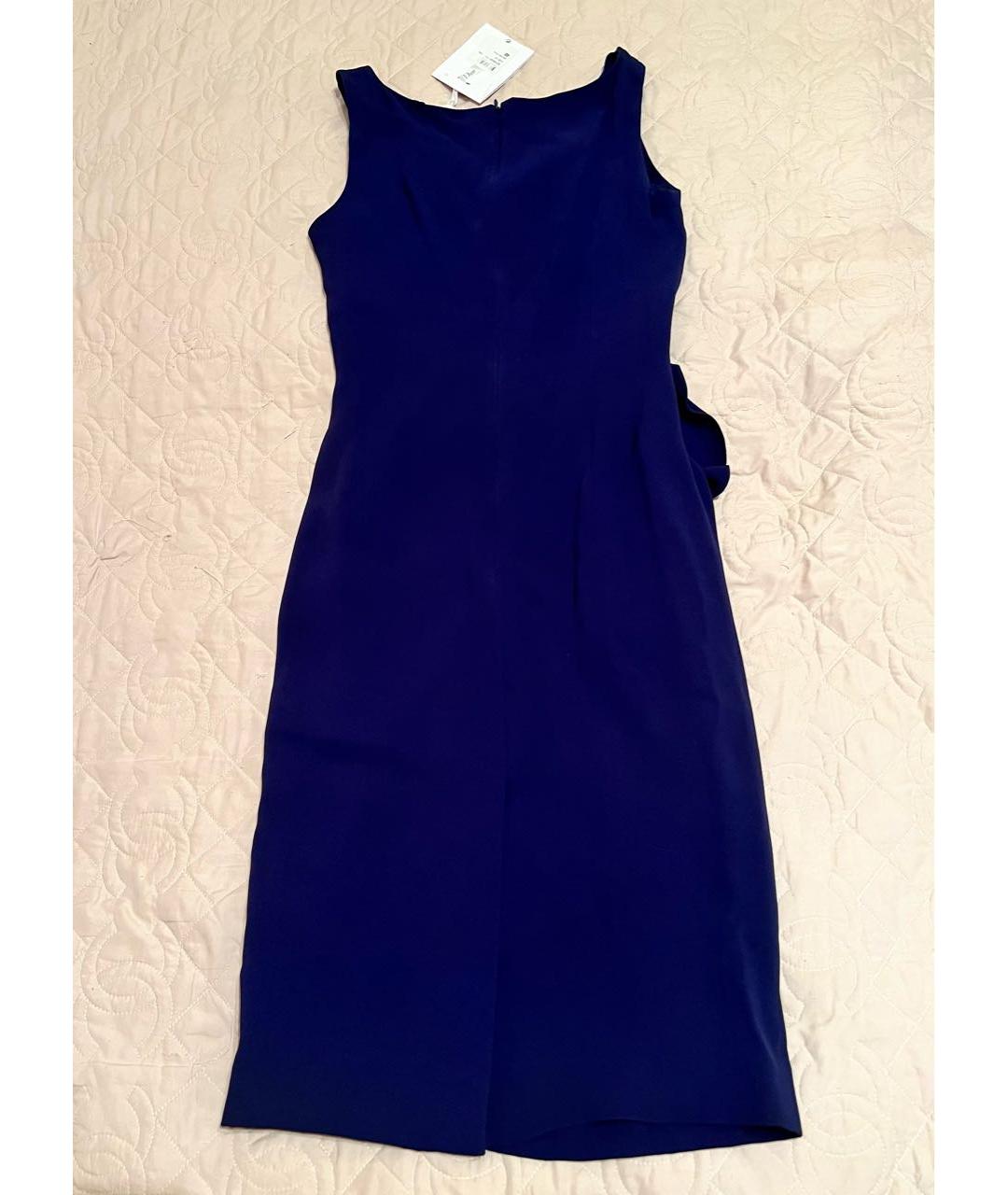 CHRISTIAN DIOR PRE-OWNED Темно-синее шелковое коктейльное платье, фото 2