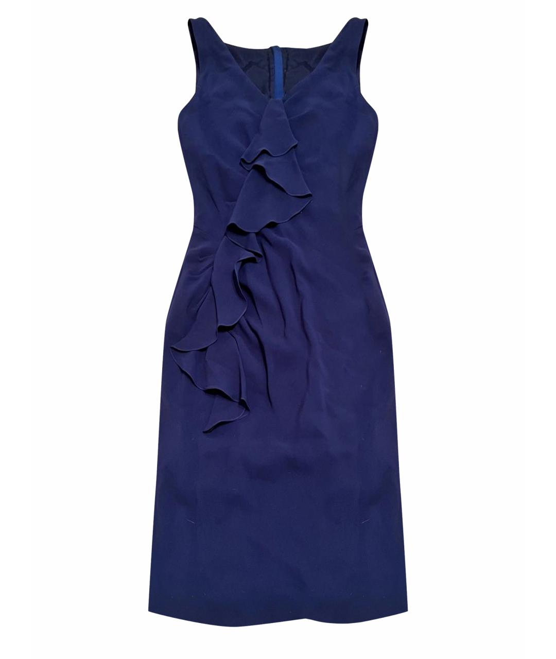 CHRISTIAN DIOR PRE-OWNED Темно-синее шелковое коктейльное платье, фото 1