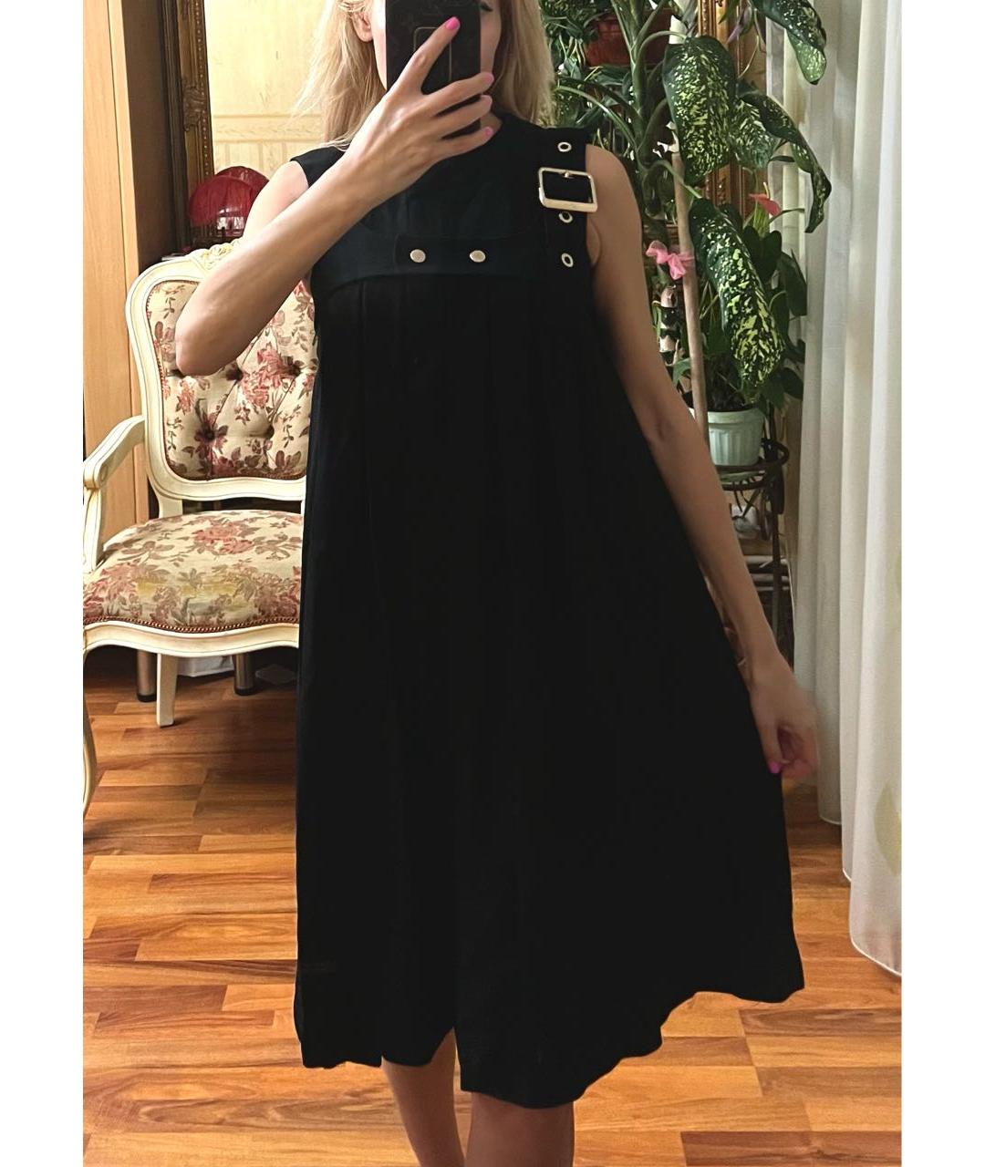 CHLOE Черное ацетатное коктейльное платье, фото 6
