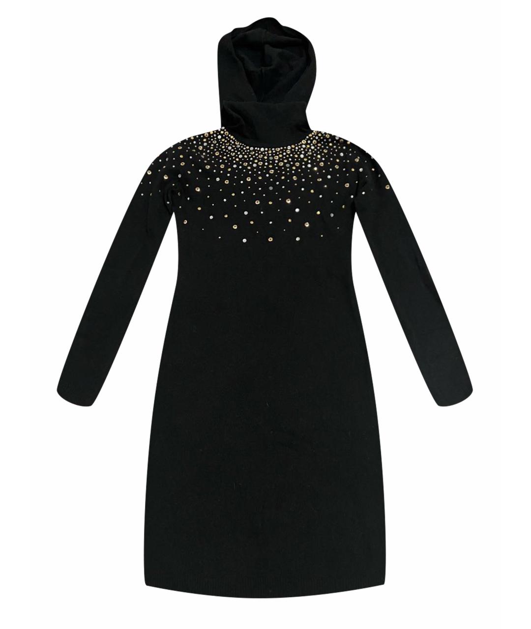 BLUGIRL Черное шерстяное повседневное платье, фото 1