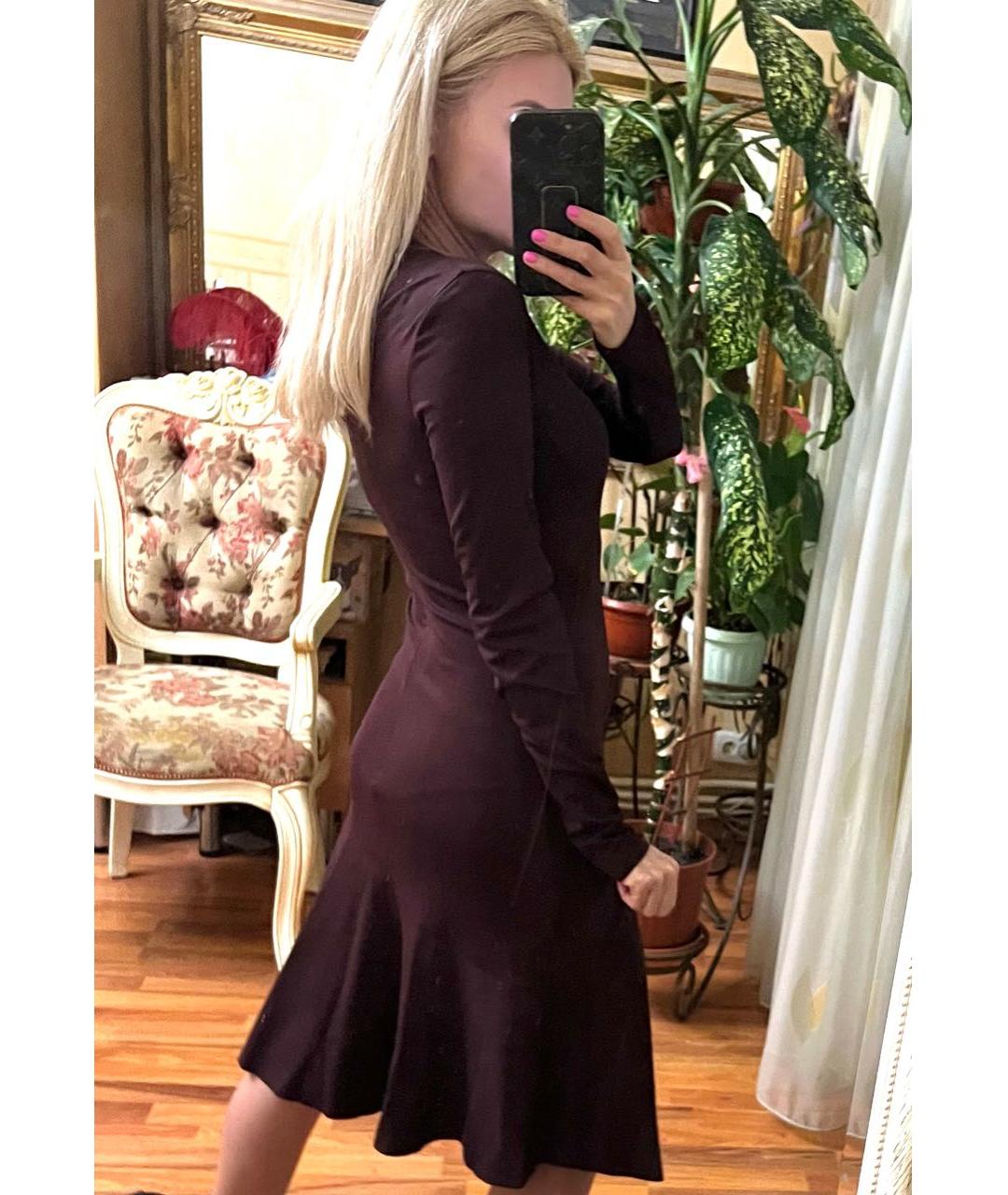 GIVENCHY Бордовое вискозное коктейльное платье, фото 8