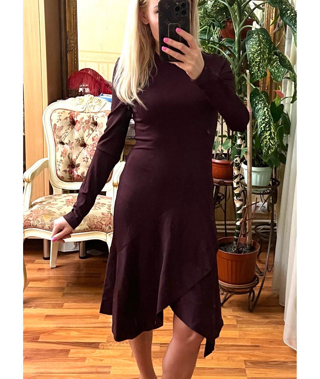 GIVENCHY Бордовое вискозное коктейльное платье, фото 7