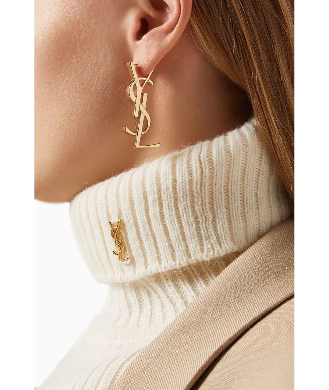 SAINT LAURENT Золотые серьги, фото 7