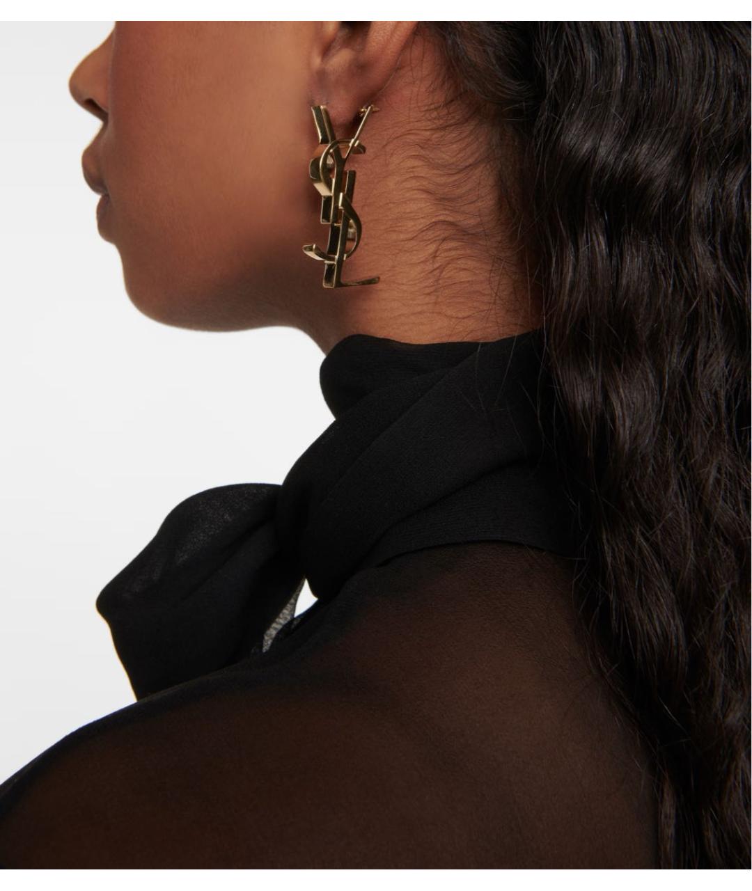 SAINT LAURENT Золотые серьги, фото 4